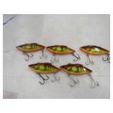 Fishing Lure Lot 5 Crawdad 3' Rat-L-Trap Crankbait