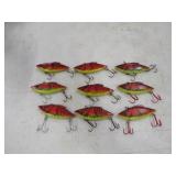 Fishing Lure Lot 9 Crawdad 3' Rat-L-Trap Crankbait