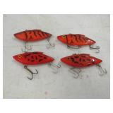Fishing Lure Lot 4 3' Rat-L-Trap Crankbait