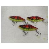Fishing Lure Lot 3 3-1/2' Rat-L-Trap Crankbait