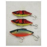 Fishing Lure Lot 3 4' Rat-L-Trap Crankbait