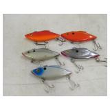 Fishing Lure Lot 5 3-1/2' Rat-L-Trap Crankbait