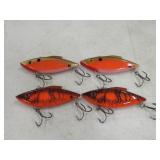 Fishing Lure Lot 4 Knock Mag 3-1/2' Rat-L-Trap