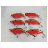 Fishing Lure Lot 6 3-1/2' Rat-L-Trap Crankbait