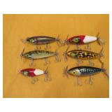 Fishing Lure Lot 6 Vintage Wood NIP-I-DIDDEE