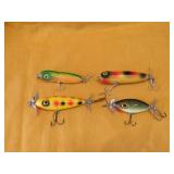Fishing Lure Lot 4 Wood Walker Chopper Torpedo