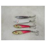 Fishing Lure Lot 4 1oz Spoons Crippled Herring
