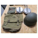 Military Lot Helmet Bag Food Containers Army