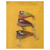 Fishing Lure Lot 3 Vintage Wood Lures