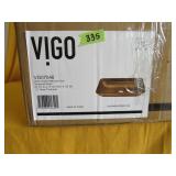 NEW Vigo Bathroom Sink Rectangle Glass Brown