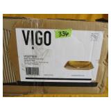 NEW Vigo Bathroom Sink Rectangle Glass Gold
