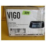 NEW Vigo Bathroom Sink Rectangle Glass Gray Onyx