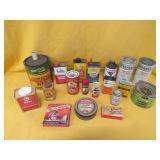 Vintage Tin Can Lot Advertising Oil Etc