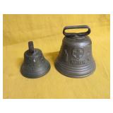 2 Antique Switzerland Brass Bells