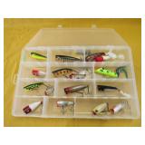 Fishing Lure Lot 16 Poppers with Case Organizer