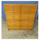 Mayline Oak Drafting Map Blueprint Filing Cabinet
