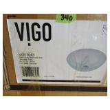 NEW Vigo Bathroom Sink Round Frosted Glass