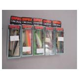 5 Rapala Crankbait Fishing Lures with Box