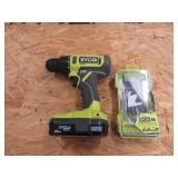 RYOBI 18V CORDLESS PCL206 DRILL & BITS