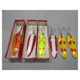6 Vtg Fishing Lures 1.25oz Eppinger Dardevle Spoon