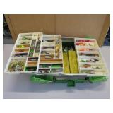 UMCO lrge tackle box full of lures some vintage