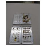 2 Perrine Tackle Boxes & Fly Fishing Flies