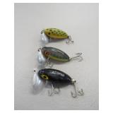 3 Jitter Bug Fred Arbogast Vintage Fishing Lures