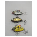 3 Heddon Super Sonic Vintage Fishing Lures