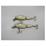 2 Wood Jointed Glass Eye Lures L&S Mirrolure
