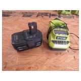Ryobi 18v battery and charger