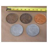 Large replica coins liberty dollar and penny