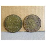 2 Brothel Token Coin Whore Cat House