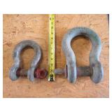 2 large Crosby clevis 17 ton and 9.5 ton