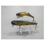 2 Paw Paw Jointed Wood Lures Vintage Fishing Lure