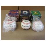 Autographed baseball replicas Babe Ruth Mantle