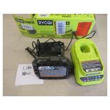 RYOBI 18V BATTERY AND CHARGER