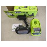 NEW RYOBI 18V BATTERY AND CHARGER