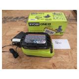 NEW RYOBI 18V BATTERY AND CHARGER