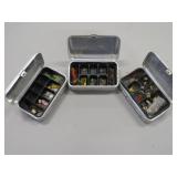 3 Umco P-9 Metal Tackle Boxes & Lure Fly Fishing