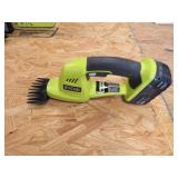 RYOBI 18V CORDLESS  SHEAR SHRUBBER & BATTERY