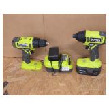 Ryobi18v Impact and Drill with Charger Cordless