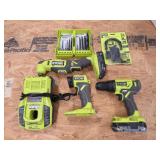 RYOBI 18V CORDLESS MULTI TOOL LOT DRILL CHARGER