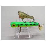 Vintage Fishing Lures Wood Popper Rattlin Chug Bug