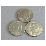 3 Roosevelt Silver Dollar coins