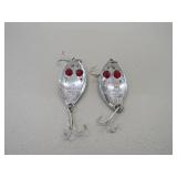 2 Red Eye Junior Spoon Fishing Lures Vintage