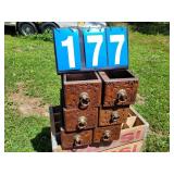 6 wood sewing machine drawers