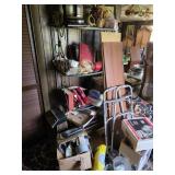 metal rack and contents in livingroom