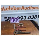 Rigid 12 10 pipe wrenches and misc tools