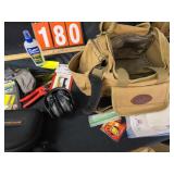 shooting bag glasses and contents