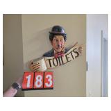 large toilet sign